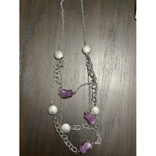 Silver and Purple Necklace Silver and Purple Necklace